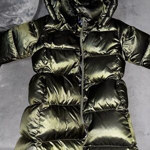 Shiny Puffer Jacket with Hood